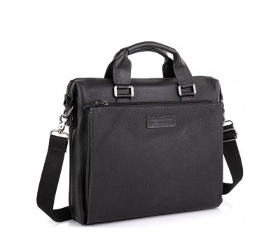 Шкіряна чорна сумка для ноутбука Allan Marco RR-4102A