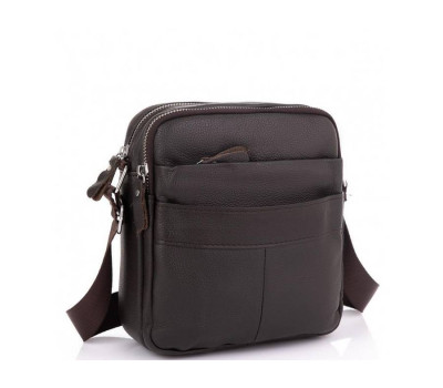 Кожаный мессенджер мужской коричневый Tiding Bag A25F-8017B
