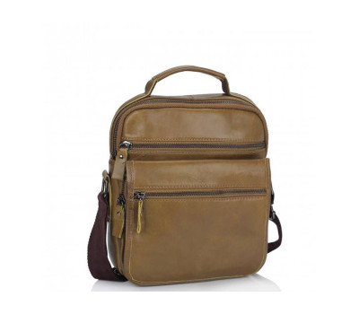 Чоловіча шкіряна сумка через плече коричнева Tiding Bag M35-8852LB