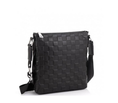 Мужская сумка через плечо черная фактурная Tiding Bag A25-6106A