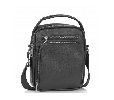 Чоловіча сумка через плече чорна з ручкою Tiding Bag NM23-2304A