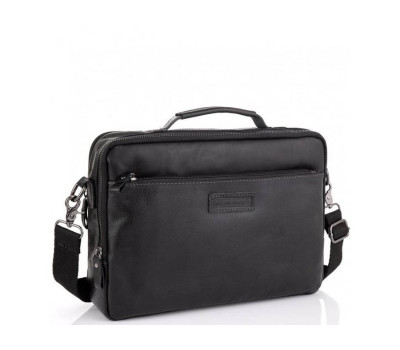 Чоловіча шкіряна чорна сумка для ноутбука Allan Marco RR-4104A