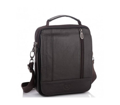 Чоловіча шкіряна сумка-барсетка с плечовим ременем коричнева HD Leather NM24-213C-1