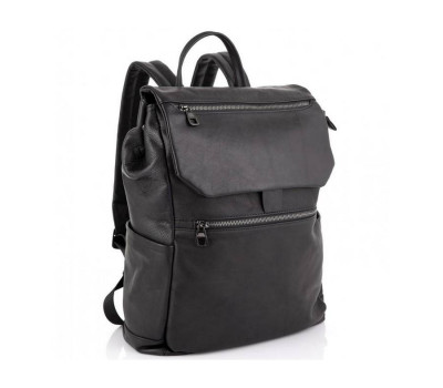 Чоловічий шкіряний рюкзак чорний Tiding Bag 303A