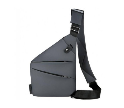 Мужской тканевый слинг через плечо серый Tiding Bag S1-001G