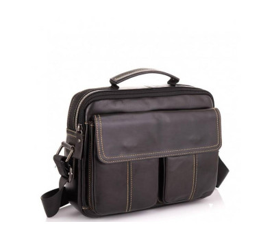 Горизонтальный кожаный мессенджер Tiding Bag N2-403DB