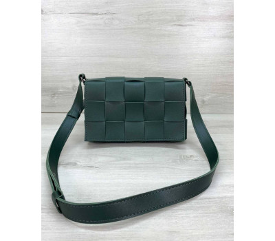 Жіноча сумка Bottega плетені зелена WeLassie