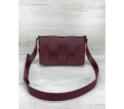 Жіноча сумка Bottega плетені бордова WeLassie