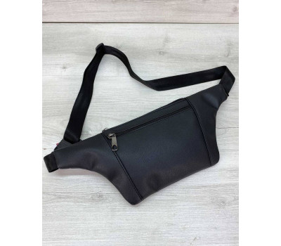 Сумка бананка на три відділення чорного кольору WeLassie